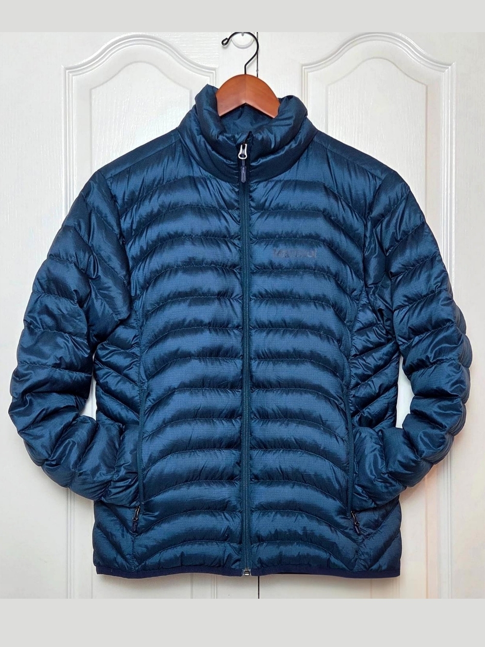 Marmot Men's Small Tulles Puffer Jacket Lightweight 600-Fill Packable Blue Teal